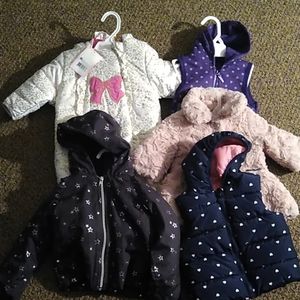 5 jackets and Vest all different sizes